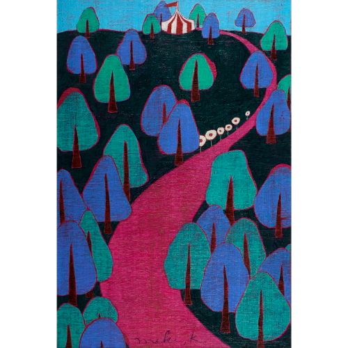 KARIYA Miki "CIRCUS FOREST "acrylique sur carton 61.0×41.0 cm