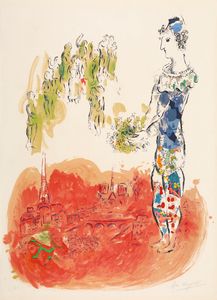 Marc Chagall "LE MAGICIEN DE PARIS Ⅱ / THE MAGICIAN OF PARIS Ⅱ" , lithograph, 97&hellip;