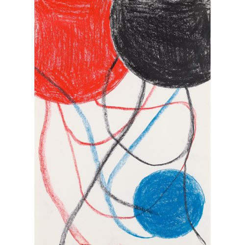 TANAKA Atsuko "3 WORKS" , oil pastel on paper, Each : 36.0×26.0 cm