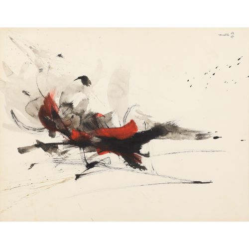 DOMOTO Hisao "ANGER" , ink and watercolor on paper, 49.8×64.3 cm
