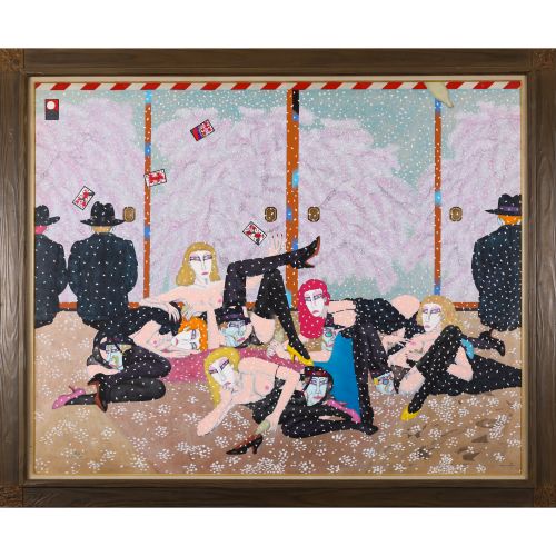 HIRAGA Key "CHERRY BLOSSOM ROOM" , acrylic on canvas, 130.3×162.0 cm