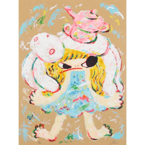 ROKKAKU Ayako "HAYAUMARE MARCH" , screenprint on cardboard, 59.5×44.0 cm