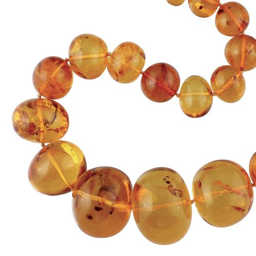 COLLANA with a single continuous strand of 40/16 mm amber degrading spheres. Len&hellip;