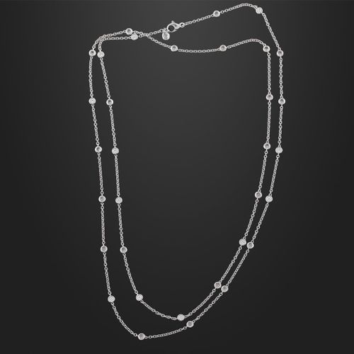 LUNGA COLLANA chain in white gold interspersed with diamonds weighing 1.85 ct ap&hellip;