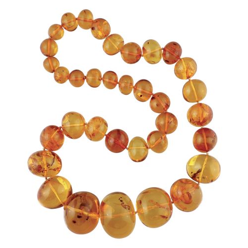 COLLANA with a single continuous strand of 40/16 mm amber degrading spheres. Len&hellip;