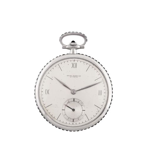 Baume&Mercier 
Cassa: orologio da taschino, in oro bianco e pietre blu, No. 6378&hellip;