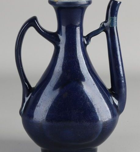 Null Early Chinese porcelain pitcher with blue glaze and separate bottom mark. M&hellip;