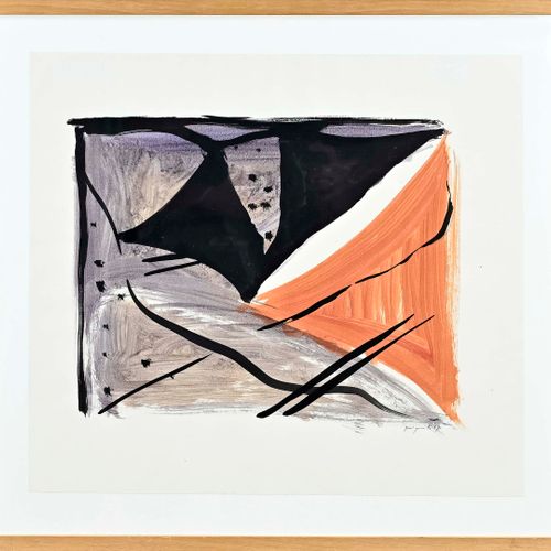 Null George Geurts. '87. Composition abstraite. Acrylique sur papier. Dimensions&hellip;
