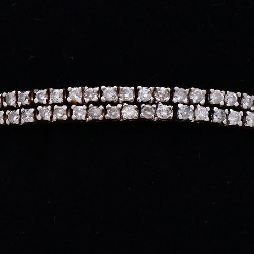 Null White gold tennis bracelet, 750/000, with diamond. Tennis bracelet with 2 r&hellip;