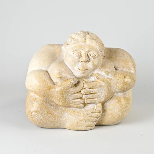 Null Terrakotta-Figur. Zweite Hälfte des 20. Jahrhunderts. Beleibte nackte Frau.&hellip;
