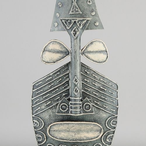 Null Polychrome aztekenähnliche Metallskulptur. 20. Jahrhundert. Jh. Abmessungen&hellip;