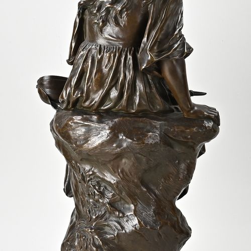 Null Très grande figure française en bronze du 19ème siècle sur un socle en marb&hellip;