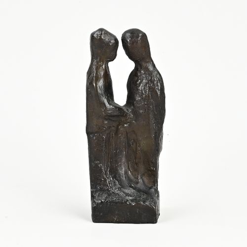 Null Figura in bronzo di Martin Stolk. Due figure. Seconda metà del XX secolo. D&hellip;