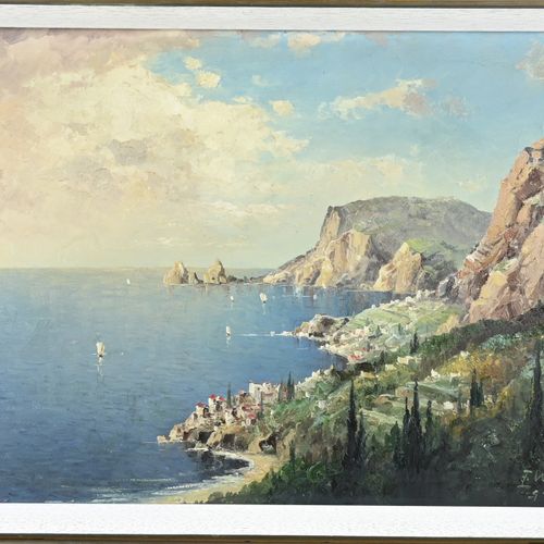 Null Unclear. German School. Circa 1940. Mediterranean coast. Oil on canvas. Dim&hellip;