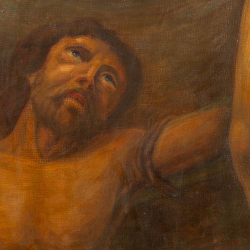 Null Peinture ancienne "Christ suspendu à la croix", huile sur toile.

Non signé&hellip;