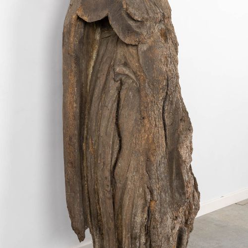 Null Vestiges antiques d'un ange ou d'un saint sculpté dans le bois, XVIe/XVIIe &hellip;