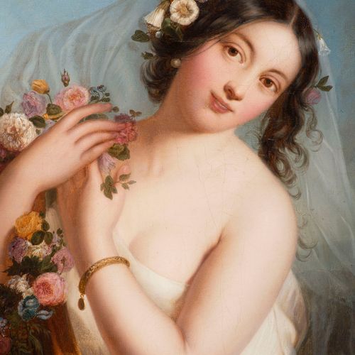 Austrian Painter of 19th Century, Portrait of Flora as a Woman or Spring Allegor&hellip;
