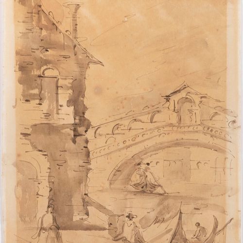After Francesco Guardi, 18/19th Century, Pair of Venetian Capriccio 两幅威尼斯随想曲，通过废&hellip;