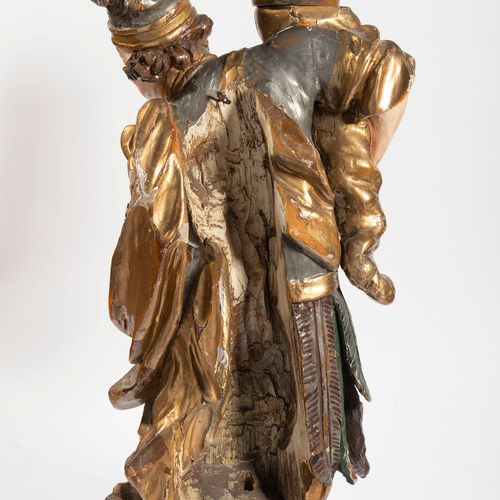 Candlestick personifying the continent of America(?), Austria, 18th century 木质，全&hellip;
