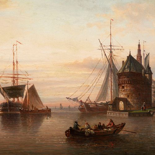 Elias Pieter Van Bommel, 1875, A View of Amsterdam 荷兰画家Elias Pieter Van Bommel，阿&hellip;