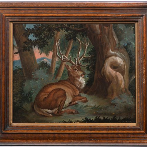 Johann Elias Ridinger (1698-1767), Attributed, Deer at Rest Paesaggio estivo ser&hellip;
