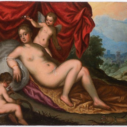 Hans Rottenhammer (1564 –1625) – Attributed, Reclining Venus in a Landscape 汉斯-罗&hellip;