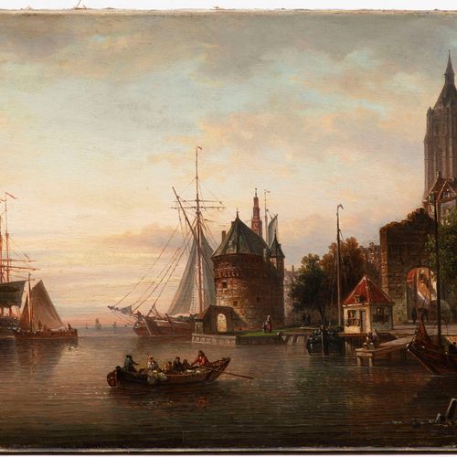 Elias Pieter Van Bommel, 1875, A View of Amsterdam Le peintre néerlandais Elias &hellip;