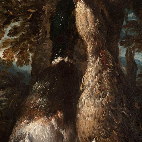 Franz Werner Tamm (1658–1724) - Attributed, Pair Still Life 在这对静物画中，一只野兔和一只野鸭被描绘&hellip;