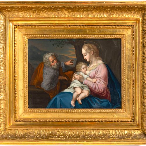 Austrian master of the 18th century, Holy Family 圣家族的描绘集中在圣母的形象上，她的脸部轮廓是平衡的，几乎是喜&hellip;
