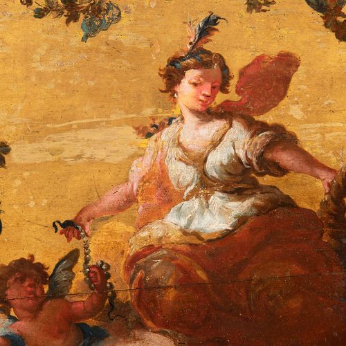 French painter 18th century, Pair of paintings, Venus and Cupid Due pannelli in &hellip;