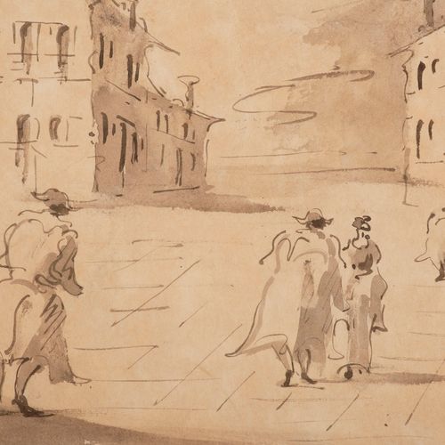 After Francesco Guardi, 18/19th Century, Pair of Venetian Capriccio 两幅威尼斯随想曲，通过废&hellip;
