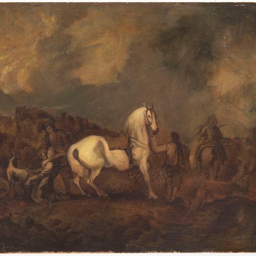 19th century painter, Assault on Travelers Dramatic scene of an assault on a cou&hellip;