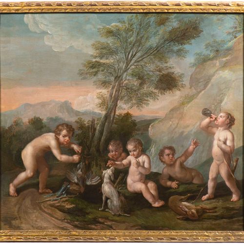 French School Circle of Francois Boucher (Paris, 1703 - 1770), Cupids after Hunt&hellip;