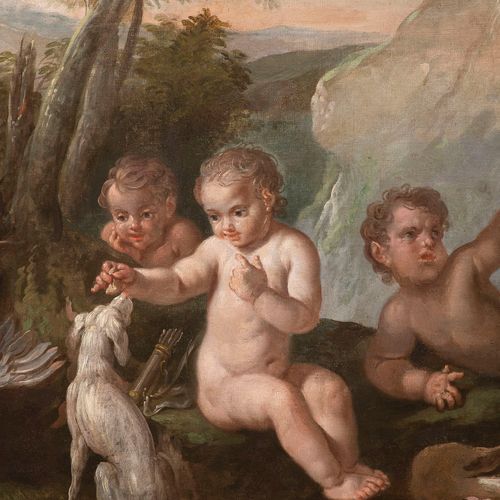 French School Circle of Francois Boucher (Paris, 1703 - 1770), Cupids after Hunt&hellip;
