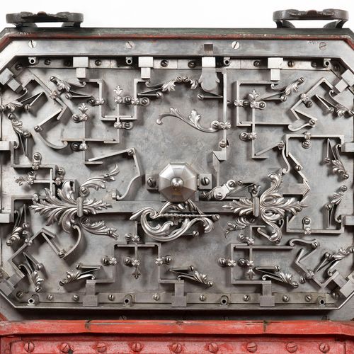 Museum-Quality Courtly Iron Chest with Original Base Dated 1735 The exterior of &hellip;