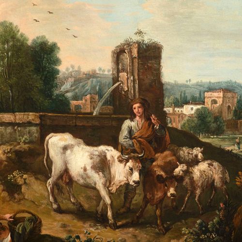 Pair of paintings by Francesco Zuccarelli (1702-1788) 1) Paysage avec une famill&hellip;