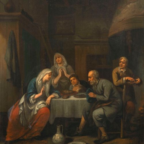 Bernardus van Schijndel (1647–1709) , attributed 
Interior with family at the ta&hellip;