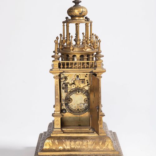 Heavy Brass Gilt Mantel Clock with Silver Plated Dials, 2nd half 19th century Or&hellip;