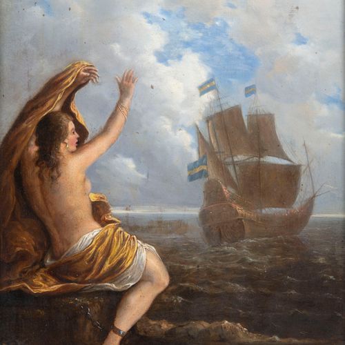 François Verwilt (1623-1691) - Attributed, Woman on the Shore 鹿特丹画家弗朗索瓦-维尔维尔特是科内&hellip;