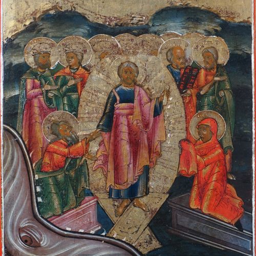 Null Russian holiday icon, first half 19th century, dim. 52.5 x 41.5 cm, with in&hellip;