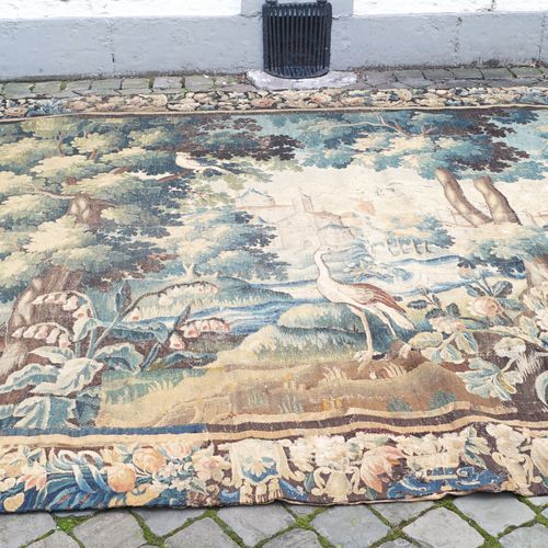 Null Flämischer Wandteppich/Verdure, wohl Oudenaarde, 17. Jh., mit Blick aus ein&hellip;