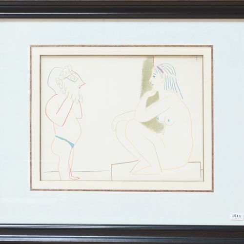 Pablo PICASSO Pablo Picasso (1881-1973), litho, La Comedie Humaine, afm. 23,5 x &hellip;