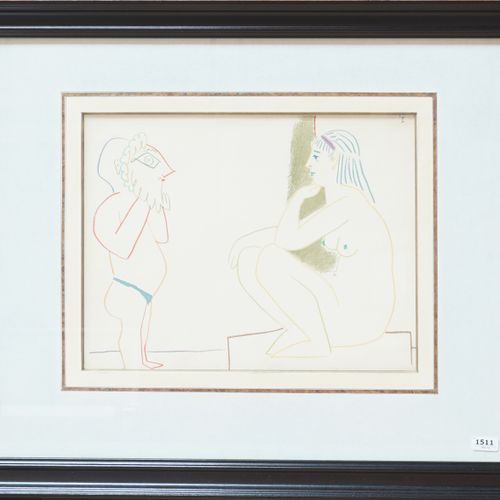 Pablo PICASSO Pablo Picasso (1881-1973), La Comedie Humaine, lithograph, dim. 23&hellip;