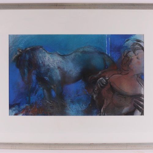Null Kernkamp, Elice (1948-) "Le cheval oublié", signé en entier à gauche, techn&hellip;