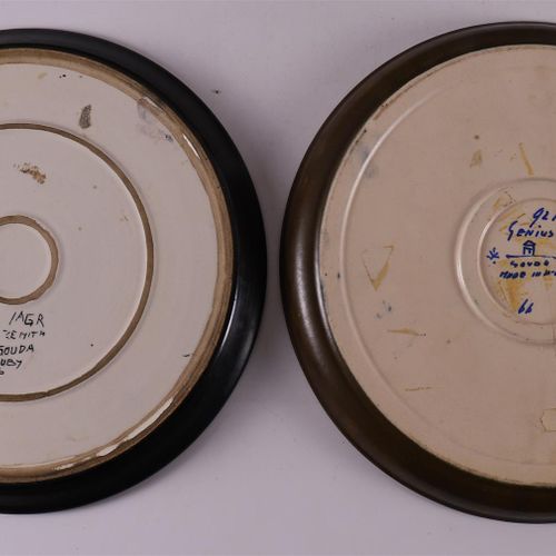 Null Vaso di zucca in ceramica, 1930 ca. Decoro floreale policromo "Plata", marc&hellip;