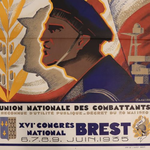 Null Affiche du XVIème Congrès National des combattants, Brest le 6-7-8-9 juin 1&hellip;