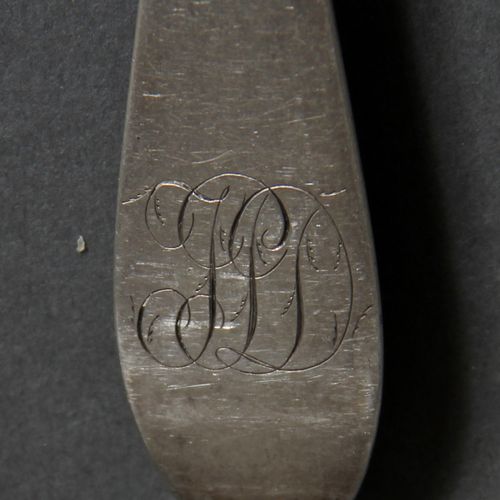 Six cuillers de table en argent 800°/°°, chiffrées, travail belge 1831 1868, pds&hellip;