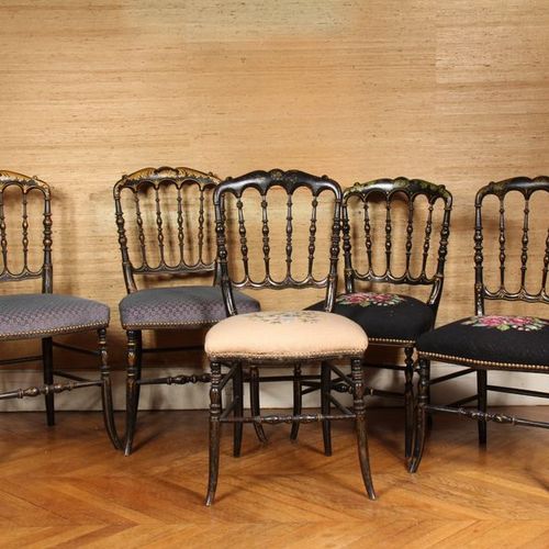 Null Deux paires et une chaise en bois noirci, Napoléon III