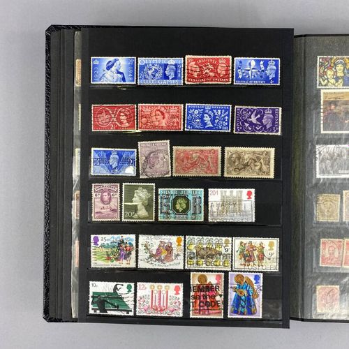 邮票相册。 
半现代和现代 
联合王国、英联邦、瑞士、法国。 
有几个邮票是一式两份的。