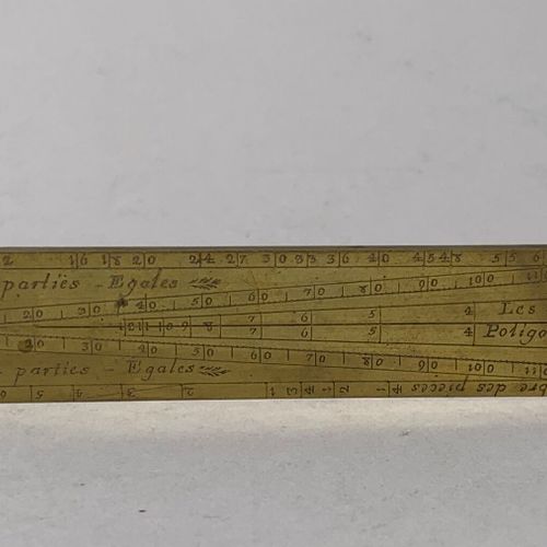 Null François Menant (1741-1793)
Compas de proportion en laiton doré, 
Comportan&hellip;